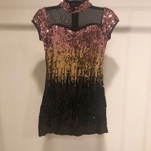 Sparkly bodycon dress.